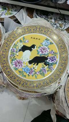 中秋节日礼品陶瓷纪念盘 骨质瓷盘看盘观赏盘